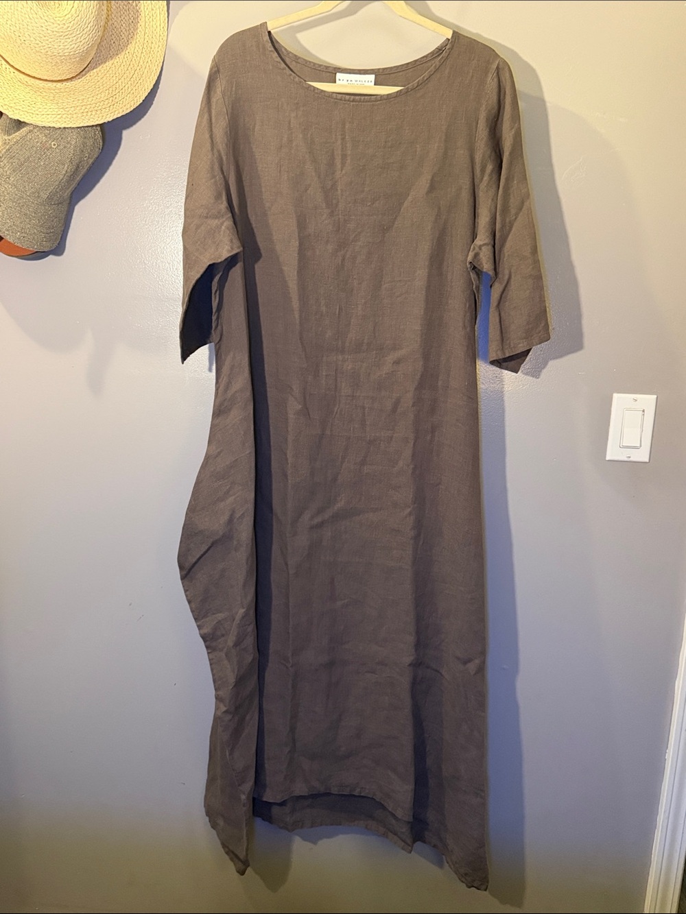 bryn Walker Relaxed Olive Linen Maxi Dress